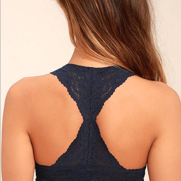 Free People  Navy Blue Lace Bralette - Picture 2 of 3